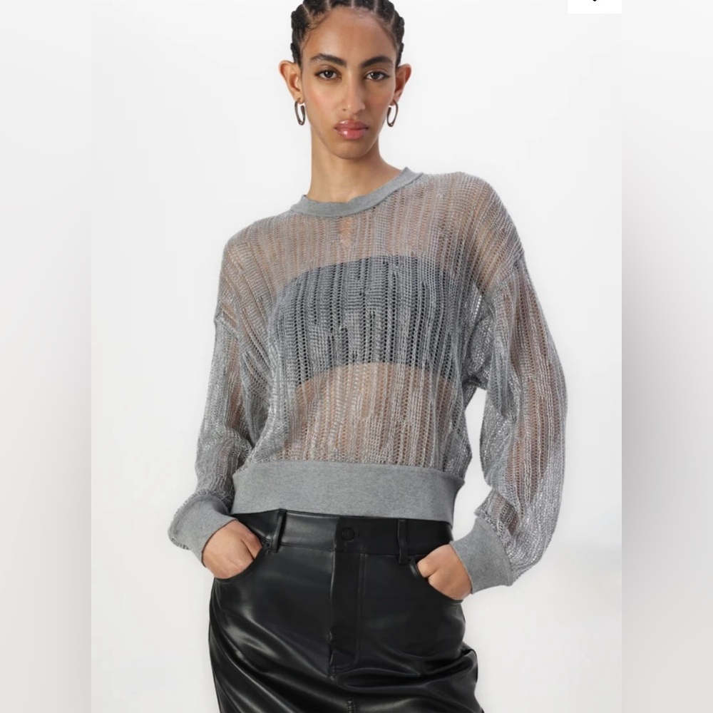 AllSaints Silver Giana Long sleeve Sweater in silver size M women’s pre owned
